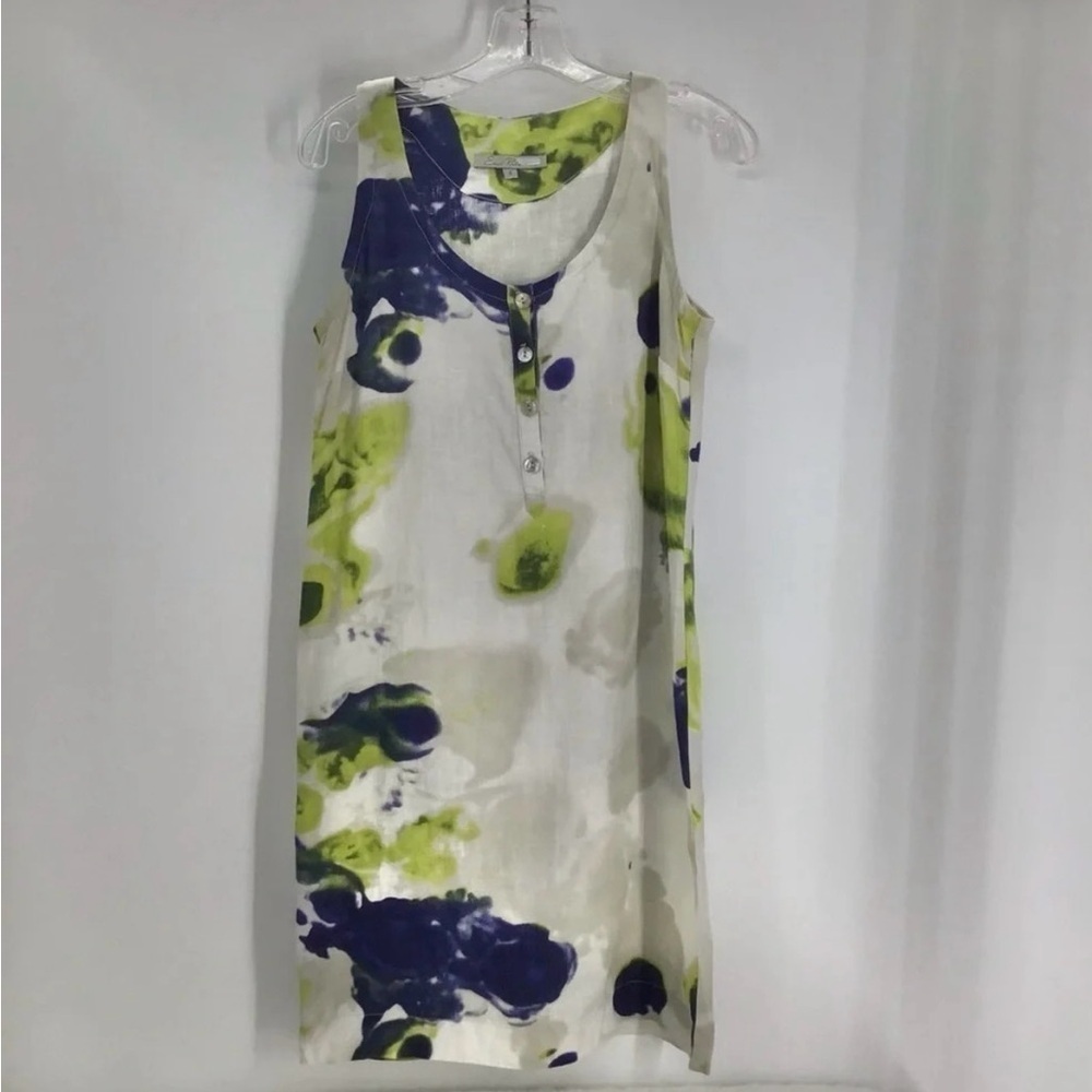 Earl Rutenberg Women’s Linen Shift Dress Beach Summer Resort Blue/Grey Size 4